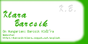 klara barcsik business card